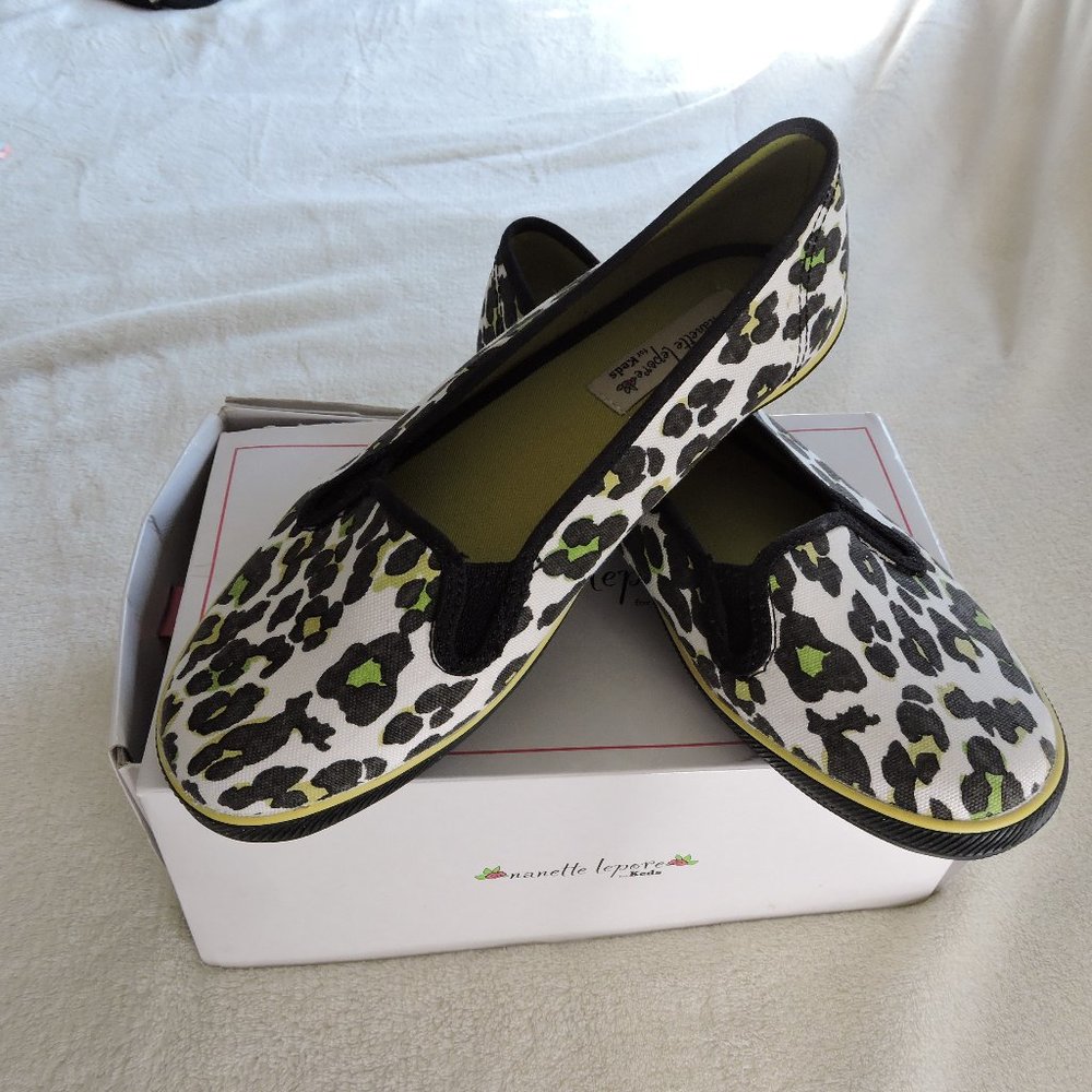 BRAND NEW NANETTE LEPORE FOR KEDS LEOPARD SNEAKERS/ 7.5 MEDIUM